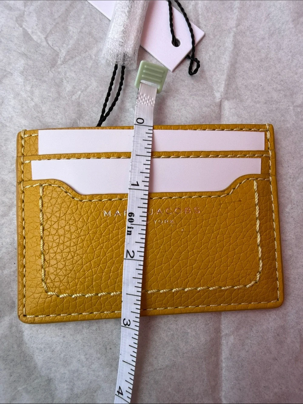 Marc Jacobs Yellow Pebbled Leather Card Holder